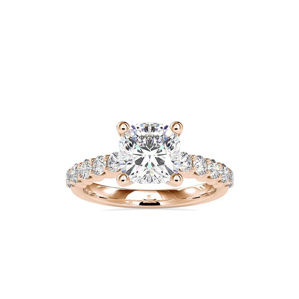Regal Romance: The Cushion Solitaire Crown Ring Audiam