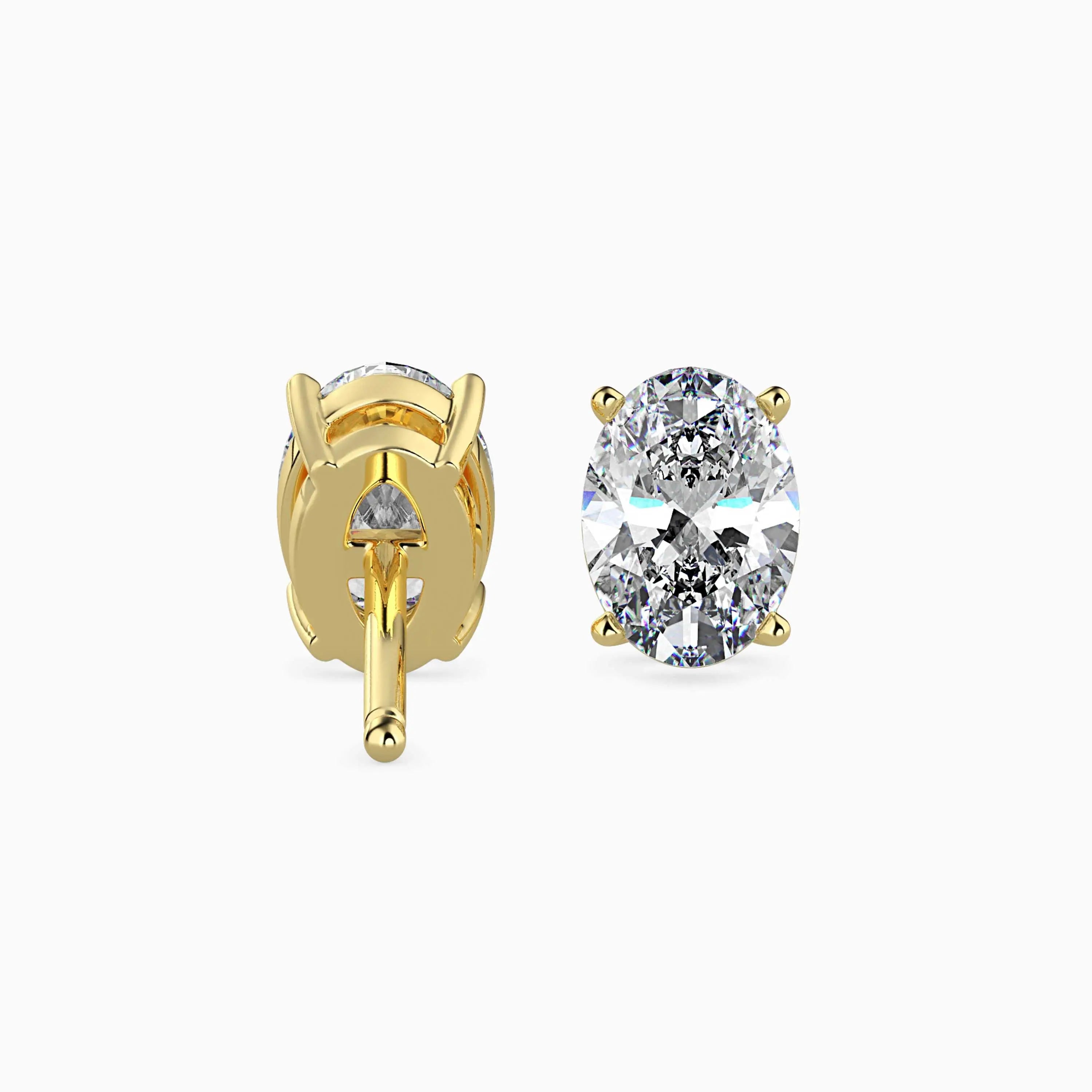 Oval Cut Diamond Solitaire Stud Audiam