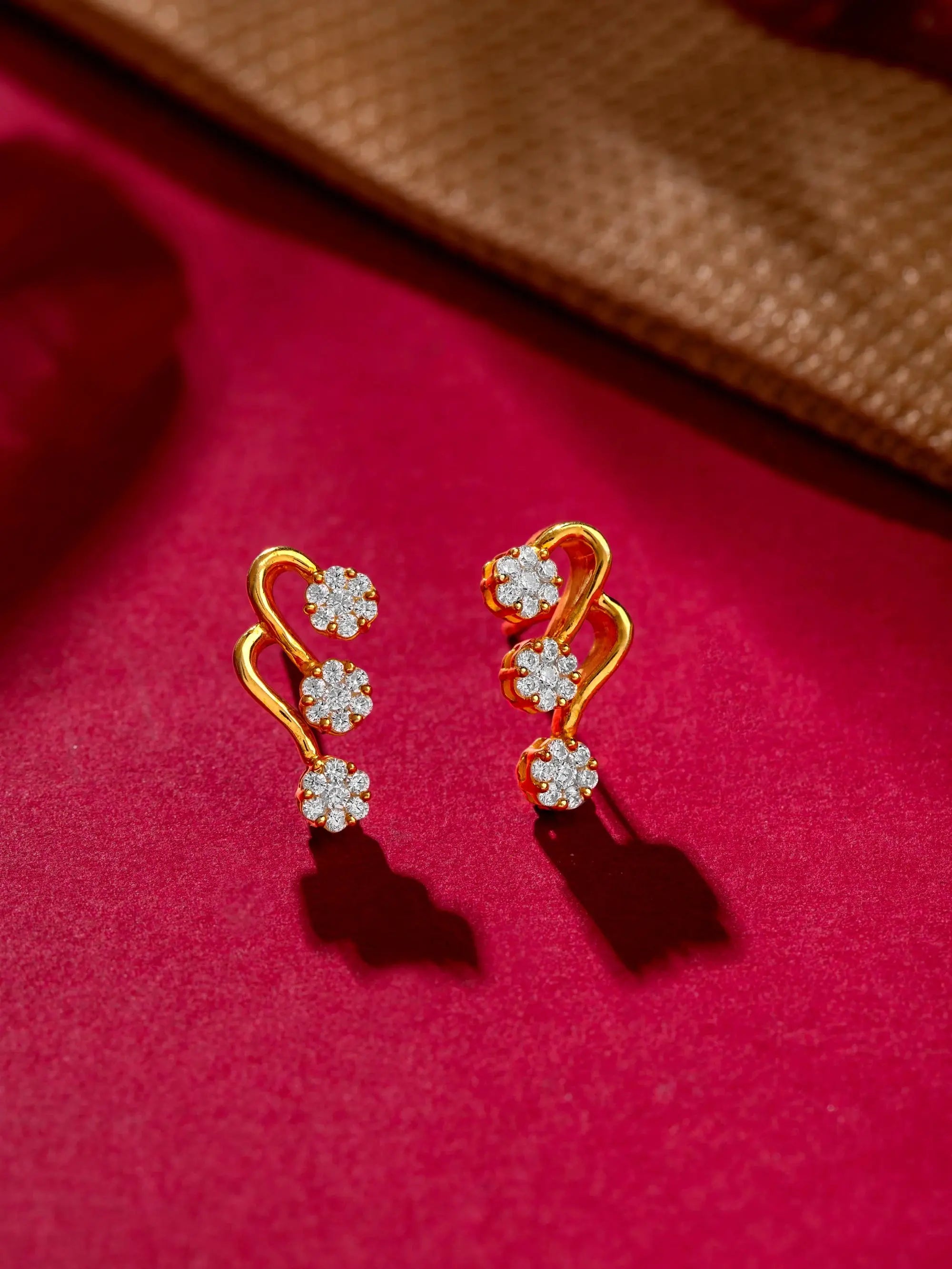 Dia Cling to Ears 18K gold huggie diamond earrings by AuDiam