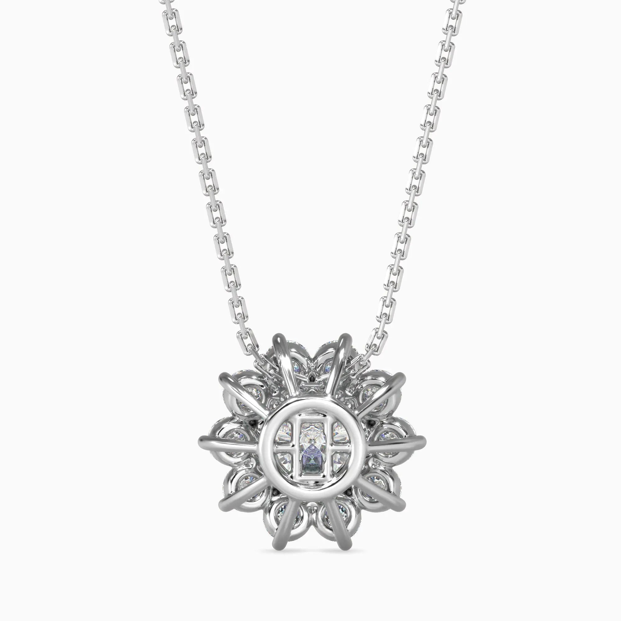 Solitaire Diamond Pendant with Diamond Halo Audiam