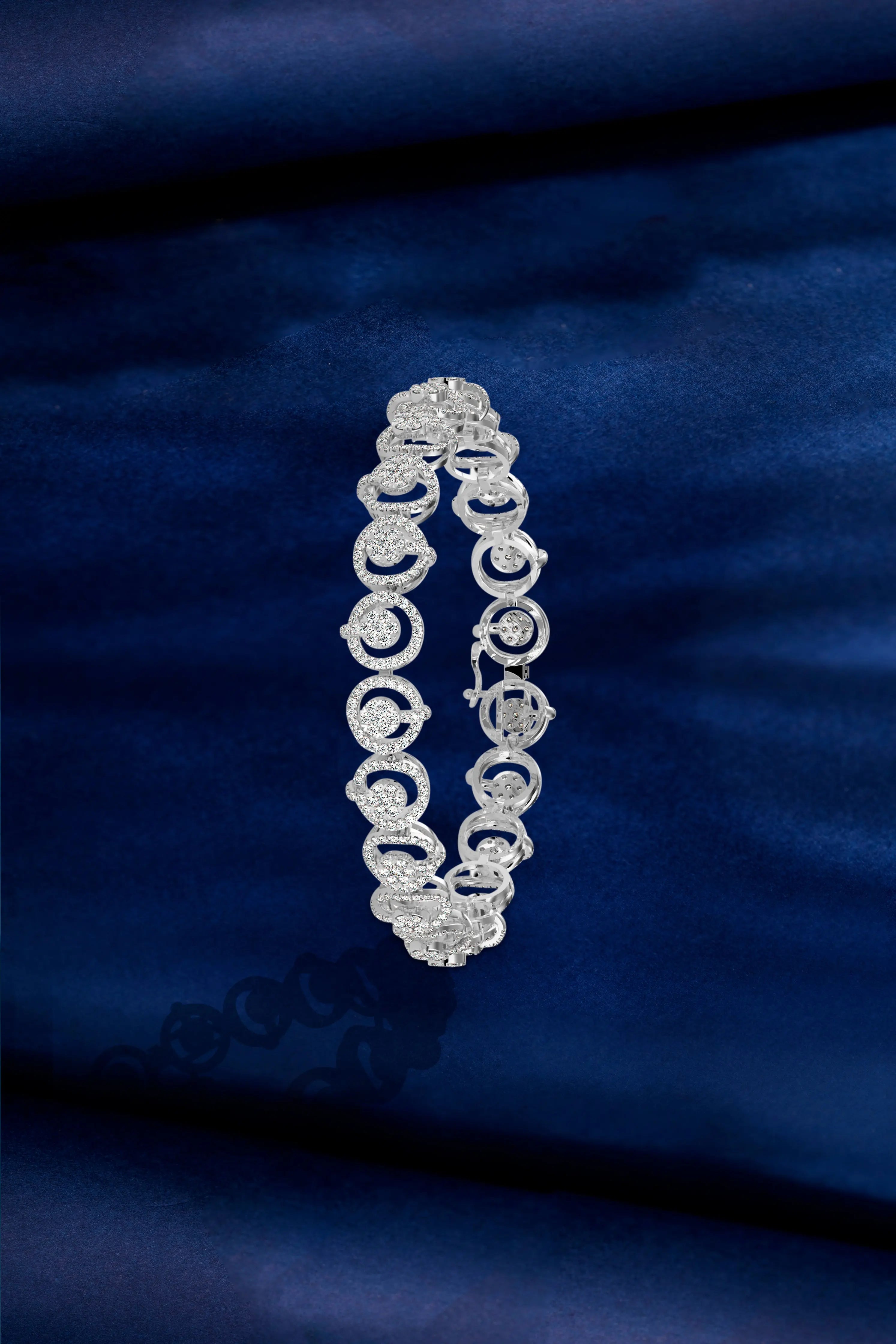 Tennis Bracelet with Circular Halo Connectors Audiam