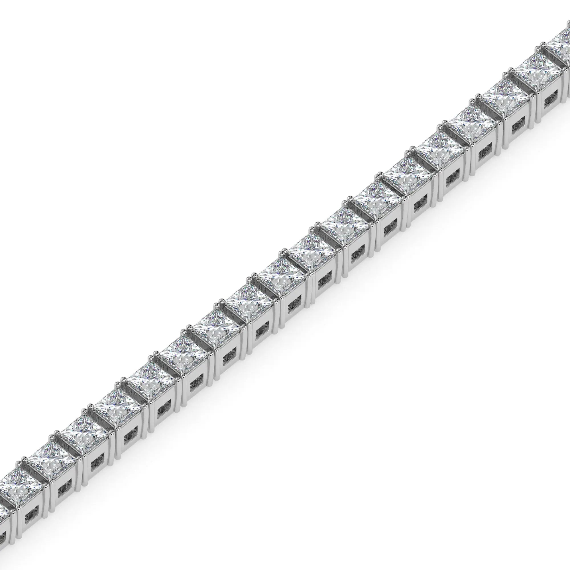Regal Radiance: Princess-Cut Diamond Tennis Bracelet Audiam