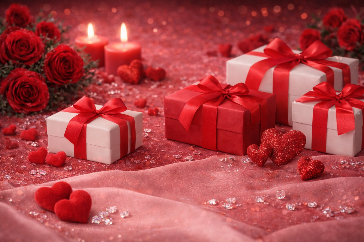 Valentine’s Day gift boxes and romantic décor for AuDiam Diamonds