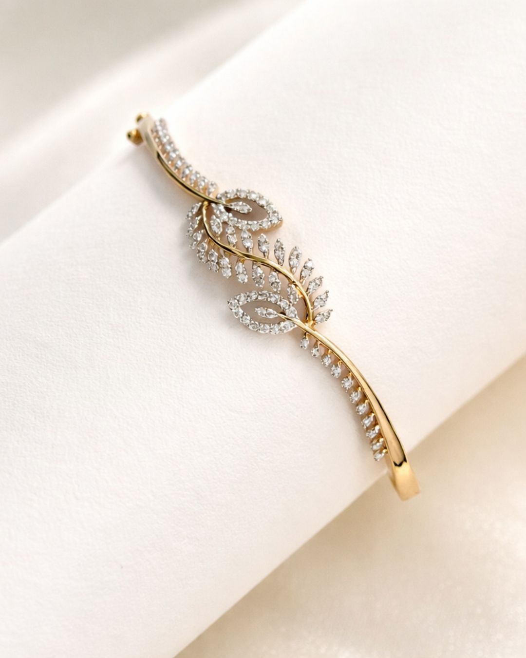Floral Vine Diamond Bracelet in 18K Gold